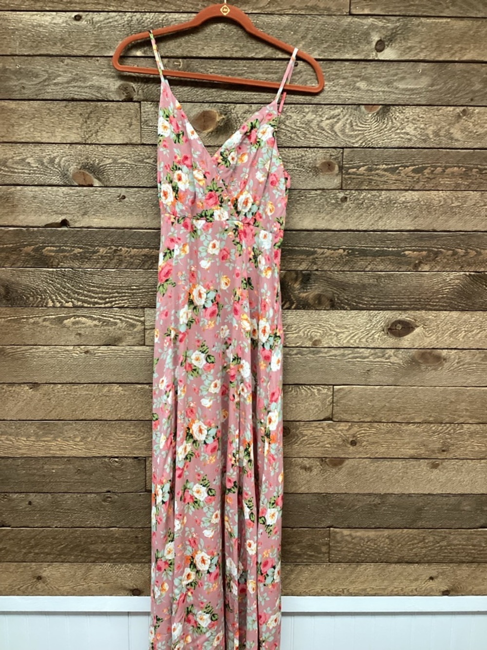 Lulus Everlasting Bliss Blush Floral Maxi Dress Size L - Picture 5 of 8